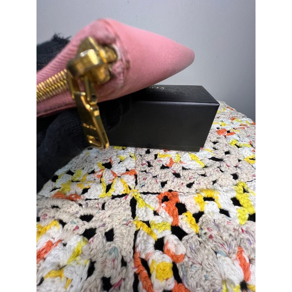 Miu Miu Madras Bicolore Bow Zip Around Wallet Rosa Gemma Pink Authentic - Picture 8 of 16